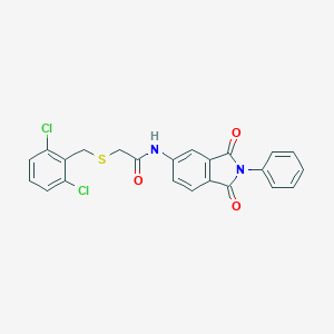 molecular formula C23H16Cl2N2O3S B302889 2-[(2,6-dichlorobenzyl)sulfanyl]-N-(1,3-dioxo-2-phenyl-2,3-dihydro-1H-isoindol-5-yl)acetamide 