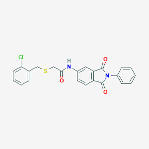 molecular formula C23H17ClN2O3S B302890 2-[(2-chlorobenzyl)sulfanyl]-N-(1,3-dioxo-2-phenyl-2,3-dihydro-1H-isoindol-5-yl)acetamide 