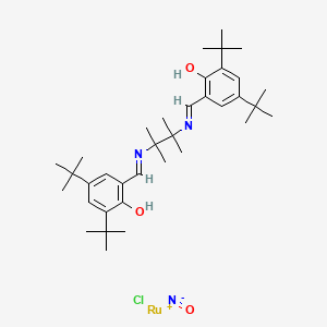 molecular formula C36H56ClN3O3Ru B3028909 Chlororuthenium(1+);2,4-ditert-butyl-6-[[3-[(3,5-ditert-butyl-2-hydroxyphenyl)methylideneamino]-2,3-dimethylbutan-2-yl]iminomethyl]phenol;nitroxyl anion CAS No. 386761-71-3
