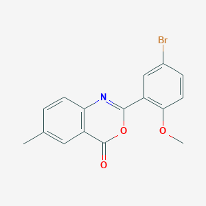 molecular formula C16H12BrNO3 B302894 2-(5-bromo-2-methoxyphenyl)-6-methyl-4H-3,1-benzoxazin-4-one 