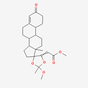 Methyl 2-(2'-methoxy-2',13-dimethyl-3-oxospiro[1,2,6,7,8,9,10,11,12,14,15,16-dodecahydrocyclopenta[a]phenanthrene-17,5'-1,3-dioxolane]-4'-ylidene)acetate