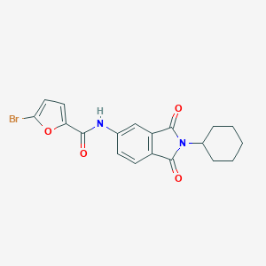 molecular formula C19H17BrN2O4 B302897 5-bromo-N-(2-cyclohexyl-1,3-dioxo-2,3-dihydro-1H-isoindol-5-yl)-2-furamide 