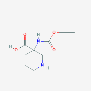 molecular formula C11H20N2O4 B3028970 3-(Tert-butoxycarbonylamino)piperidine-3-carboxylic acid CAS No. 436867-71-9
