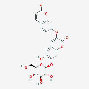 molecular formula C24H20O12 B3028972 6-hydroxy-3-(2-oxochromen-7-yl)oxy-7-[(2S,3R,4S,5S,6R)-3,4,5-trihydroxy-6-(hydroxymethyl)oxan-2-yl]oxychromen-2-one CAS No. 438578-91-7