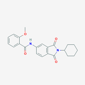 molecular formula C22H22N2O4 B302898 N-(2-cyclohexyl-1,3-dioxo-2,3-dihydro-1H-isoindol-5-yl)-2-methoxybenzamide 