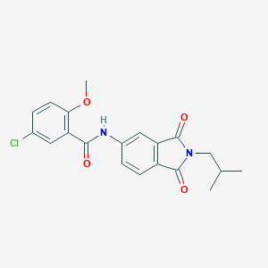 molecular formula C20H19ClN2O4 B302899 5-chloro-N-(2-isobutyl-1,3-dioxo-2,3-dihydro-1H-isoindol-5-yl)-2-methoxybenzamide 