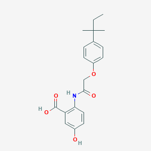 molecular formula C20H23NO5 B302904 5-Hydroxy-2-({[4-(2-methylbutan-2-yl)phenoxy]acetyl}amino)benzoic acid 