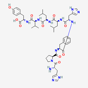 molecular formula C52H72N12O10 B3029048 His-Pro-Phe-His-Leu-D-Leu-Val-Tyr CAS No. 50410-01-0