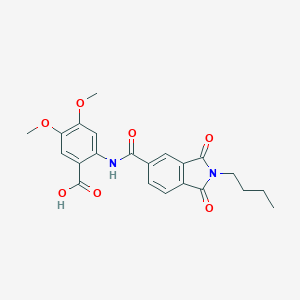 molecular formula C22H22N2O7 B302906 2-{[(2-butyl-1,3-dioxo-2,3-dihydro-1H-isoindol-5-yl)carbonyl]amino}-4,5-dimethoxybenzoic acid 