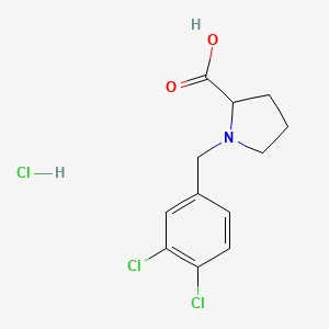 molecular formula C12H14Cl3NO2 B3029060 1-(3,4-Dichlorobenzyl)pyrrolidine-2-carboxylic acid hydrochloride CAS No. 511544-19-7