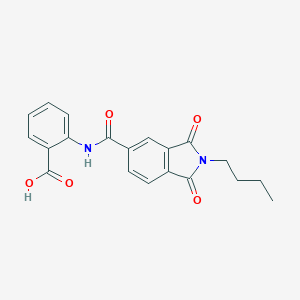 molecular formula C20H18N2O5 B302907 2-{[(2-butyl-1,3-dioxo-2,3-dihydro-1H-isoindol-5-yl)carbonyl]amino}benzoic acid 