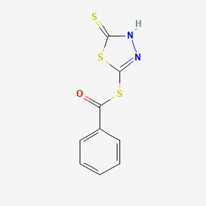 molecular formula C9H6N2OS3 B3029081 Benzenecarbothioic acid, S-(4,5-dihydro-5-thioxo-1,3,4-thiadiazol-2-yl) ester CAS No. 51988-14-8