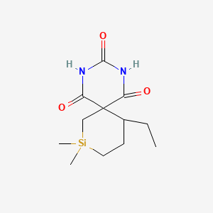 molecular formula C12H20N2O3Si B3029083 2,4-Diaza-8,8-dimethyl-11-ethyl-8-silaspiro(5.5)undecane-1,3,5-trione CAS No. 52-30-2