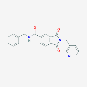 molecular formula C22H17N3O3 B302909 N-benzyl-1,3-dioxo-2-(3-pyridinylmethyl)-5-isoindolinecarboxamide 