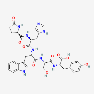 molecular formula C34H38N8O9 B3029096 LHRH (1-5) (free acid) CAS No. 52434-75-0