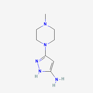molecular formula C8H15N5 B3029124 3-(4-甲基哌嗪-1-基)-1H-吡唑-5-胺 CAS No. 537039-17-1