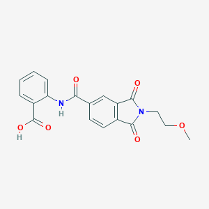 molecular formula C19H16N2O6 B302913 2-({[2-(2-methoxyethyl)-1,3-dioxo-2,3-dihydro-1H-isoindol-5-yl]carbonyl}amino)benzoic acid 