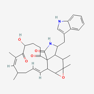 molecular formula C32H38N2O5 B3029158 (7Z,11E)-5-羟基-19-(1H-吲哚-3-基甲基)-7,9,16,17-四甲基-15-氧杂-20-氮杂四环[11.8.0.01,18.014,16]二十一烷-7,11-二烯-2,6,21-三酮 CAS No. 55945-75-0