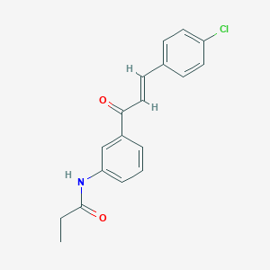 molecular formula C18H16ClNO2 B302918 N-{3-[3-(4-chlorophenyl)acryloyl]phenyl}propanamide 
