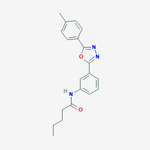 molecular formula C20H21N3O2 B302924 N-{3-[5-(4-methylphenyl)-1,3,4-oxadiazol-2-yl]phenyl}pentanamide 