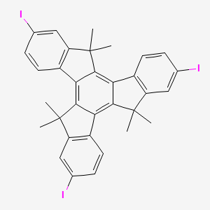 10,15-Dihydro-2,7,12-triiodo-5,5,10,10,15,15-hexamethyl-5H-tribenzo[a,f,k]trindene