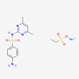 molecular formula C14H19N4NaO5S2 B3029260 Sulfadimidine esilate sodium CAS No. 6036-41-5