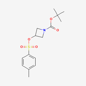 molecular formula C15H21NO5S B3029268 叔丁基 3-(甲苯磺酰氧基)氮杂环丁烷-1-羧酸酯 CAS No. 605655-08-1