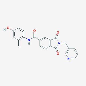 molecular formula C22H17N3O4 B302927 N-(4-hydroxy-2-methylphenyl)-1,3-dioxo-2-(pyridin-3-ylmethyl)-2,3-dihydro-1H-isoindole-5-carboxamide 