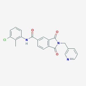 molecular formula C22H16ClN3O3 B302928 N-(3-chloro-2-methylphenyl)-1,3-dioxo-2-(3-pyridinylmethyl)-5-isoindolinecarboxamide 