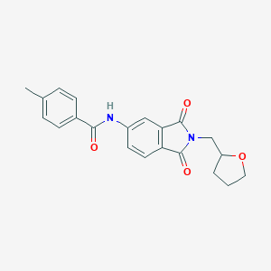 molecular formula C21H20N2O4 B302929 N-[1,3-dioxo-2-(tetrahydro-2-furanylmethyl)-2,3-dihydro-1H-isoindol-5-yl]-4-methylbenzamide 