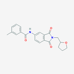 molecular formula C21H20N2O4 B302930 N-[1,3-dioxo-2-(tetrahydro-2-furanylmethyl)-2,3-dihydro-1H-isoindol-5-yl]-3-methylbenzamide 