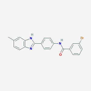 molecular formula C21H16BrN3O B302931 3-bromo-N-[4-(5-methyl-1H-benzimidazol-2-yl)phenyl]benzamide 