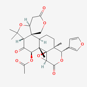 molecular formula C28H32O10 B3029322 Rutaevin 7-acetate CAS No. 62306-81-4