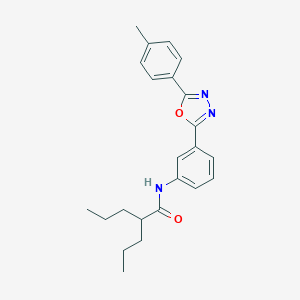 molecular formula C23H27N3O2 B302933 N-{3-[5-(4-methylphenyl)-1,3,4-oxadiazol-2-yl]phenyl}-2-propylpentanamide 
