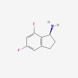 molecular formula C9H9F2N B3029336 (1S)-5,7-Difluoro-2,3-dihydro-1H-inden-1-amine CAS No. 625471-17-2