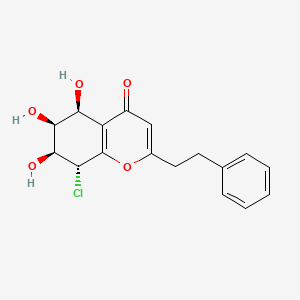 molecular formula C17H17ClO5 B3029344 (5S,6S,7S,8R)-8-chloro-5,6,7-trihydroxy-2-(2-phenylethyl)-5,6,7,8-tetrahydrochromen-4-one CAS No. 626236-06-4