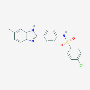molecular formula C20H16ClN3O2S B302936 4-chloro-N-[4-(6-methyl-1H-benzimidazol-2-yl)phenyl]benzenesulfonamide 