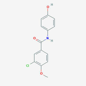 molecular formula C14H12ClNO3 B302937 3-chloro-N-(4-hydroxyphenyl)-4-methoxybenzamide 