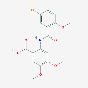 molecular formula C17H16BrNO6 B302940 2-[(5-Bromo-2-methoxybenzoyl)amino]-4,5-dimethoxybenzoic acid 