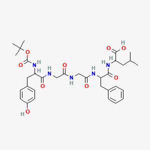 2-[[2-[[2-[[2-[[3-(4-Hydroxyphenyl)-2-[(2-methylpropan-2-yl)oxycarbonylamino]propanoyl]amino]acetyl]amino]acetyl]amino]-3-phenylpropanoyl]amino]-4-methylpentanoic acid
