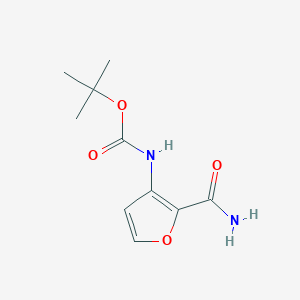 molecular formula C10H14N2O4 B3029419 tert-Butyl (2-carbamoylfuran-3-yl)carbamate CAS No. 655255-07-5