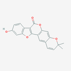 molecular formula C20H14O5 B3029423 10-Hydroxy-3,3-dimethylbenzofuro[3,2-c]pyrano[3,2-g]chromen-7(3H)-one CAS No. 65639-51-2