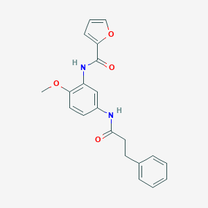 molecular formula C21H20N2O4 B302945 N-{2-methoxy-5-[(3-phenylpropanoyl)amino]phenyl}-2-furamide 