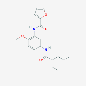 molecular formula C20H26N2O4 B302947 N-{2-methoxy-5-[(2-propylpentanoyl)amino]phenyl}-2-furamide 