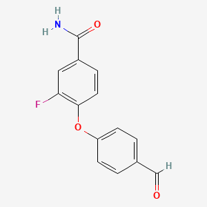 molecular formula C14H10FNO3 B3029477 3-Fluoro-4-(4-formylphenoxy)benzamide CAS No. 676494-56-7