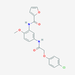 molecular formula C20H17ClN2O5 B302948 N-(5-{[(4-chlorophenoxy)acetyl]amino}-2-methoxyphenyl)-2-furamide 