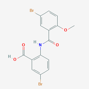 molecular formula C15H11Br2NO4 B302950 5-Bromo-2-[(5-bromo-2-methoxybenzoyl)amino]benzoic acid 