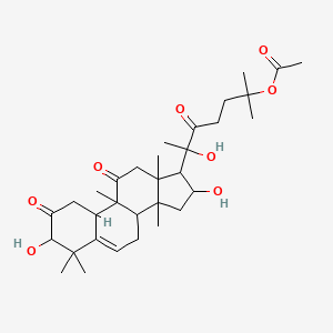 molecular formula C32H48O8 B3029514 [6-(3,16-dihydroxy-4,4,9,13,14-pentamethyl-2,11-dioxo-3,7,8,10,12,15,16,17-octahydro-1H-cyclopenta[a]phenanthren-17-yl)-6-hydroxy-2-methyl-5-oxoheptan-2-yl] acetate CAS No. 68354-21-2