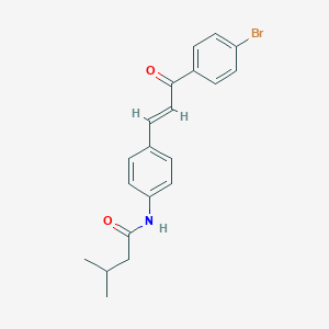 N-{4-[3-(4-bromophenyl)-3-oxo-1-propenyl]phenyl}-3-methylbutanamide