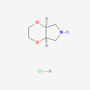 molecular formula C6H12ClNO2 B3029542 (4aR,7aS)-rel-Hexahydro-2H-[1,4]dioxino[2,3-c]pyrrole hydrochloride CAS No. 694439-04-8